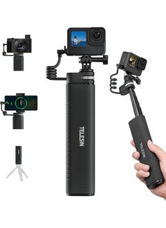 مصرف طاقة TELESIN بقوة 10000 مللي أمبير مع عصا سيلفي لشحن ومسك GoPro 12 11 10 9 DJI Action 3 4 Insta360 X3 كاميرا هاتف ذكي