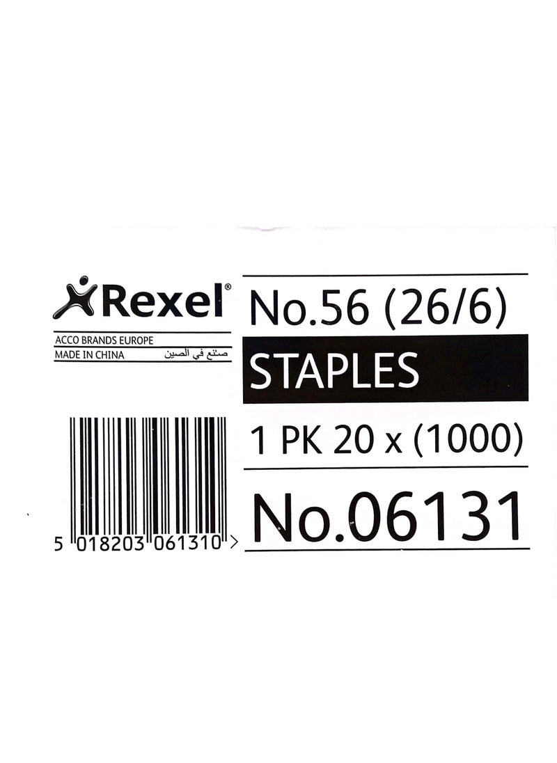 Rexel 20 Box Desktop Staplers Staples 26/6 X 1000 X 20  - Image 2