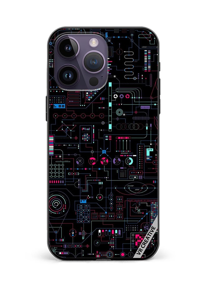 VR CREATIVE Protective Case Cover For Apple iPhone 15 Pro Max Circuit Design Multicolour - Image 1