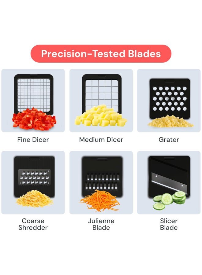 Fullstar مفرمة الخضار فولستار، قاطع الجبنة، مفرمة الطعام، مفرمة الخضار، مفرمة البصل، مفرمة الخضار مع حاوية، قاطع مانولين ومبشرة جبنة (6 في 1 - أبيض) - Image 4