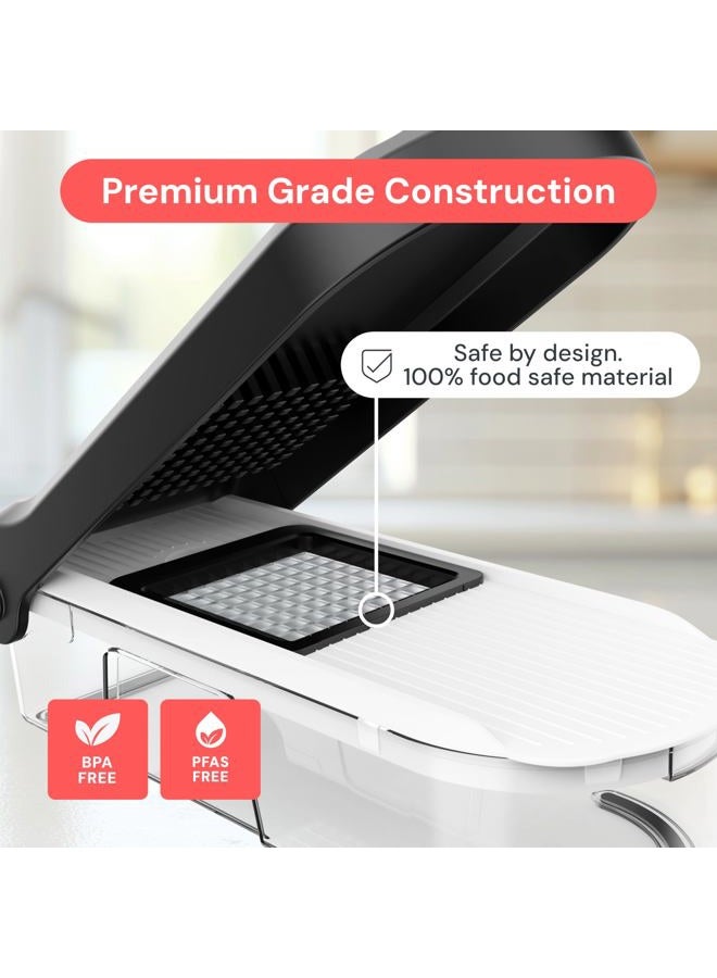 Fullstar مفرمة الخضار فولستار، قاطع الجبنة، مفرمة الطعام، مفرمة الخضار، مفرمة البصل، مفرمة الخضار مع حاوية، قاطع مانولين ومبشرة جبنة (6 في 1 - أبيض) - Image 5