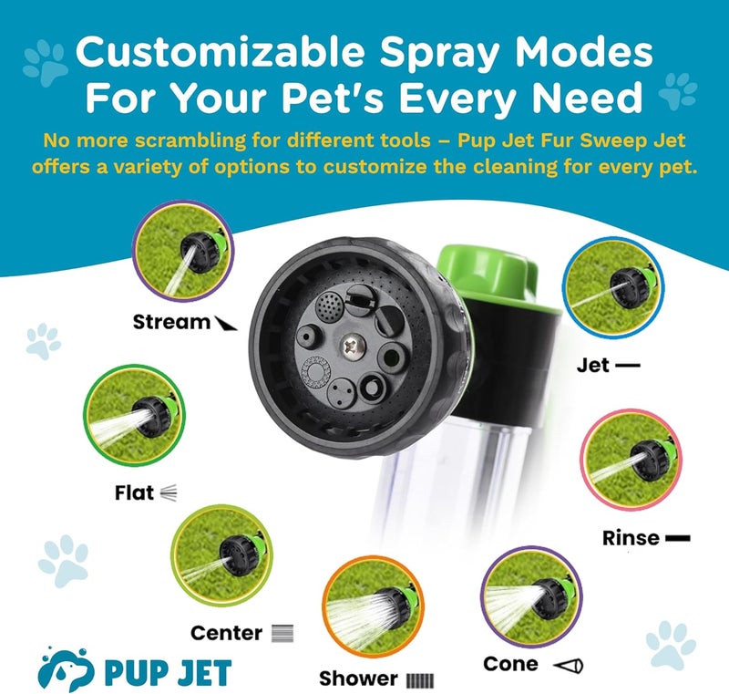 FREEZE2TRIM Pup Jet Dog Washing Hose Attachment with Soap Dispenser – 8-in-1 Fur Sweep Dog Bathing Supplies Kit, Shower Attachment & Shampoo Sprayer for Dog Wash, Bath, and Grooming Perfect for Pet Care at Home - Image 2