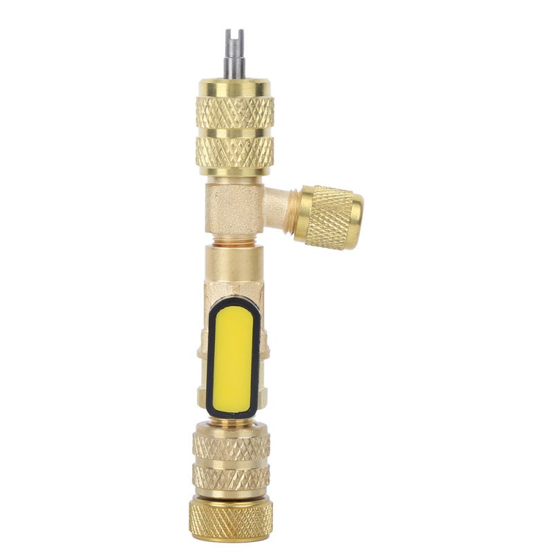Valve Core Remover: 1/4In & 5/16In Port High-Quality Brass Tool - Spherical 1/4-Turn Operation Refrigerant Retention Installer Tool for HVAC & Refrigeration Maintenance - Image 1