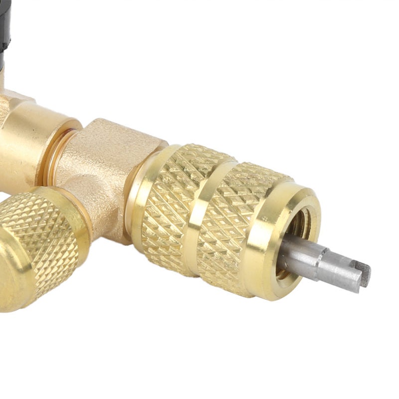 Valve Core Remover: 1/4In & 5/16In Port High-Quality Brass Tool - Spherical 1/4-Turn Operation Refrigerant Retention Installer Tool for HVAC & Refrigeration Maintenance - Image 3