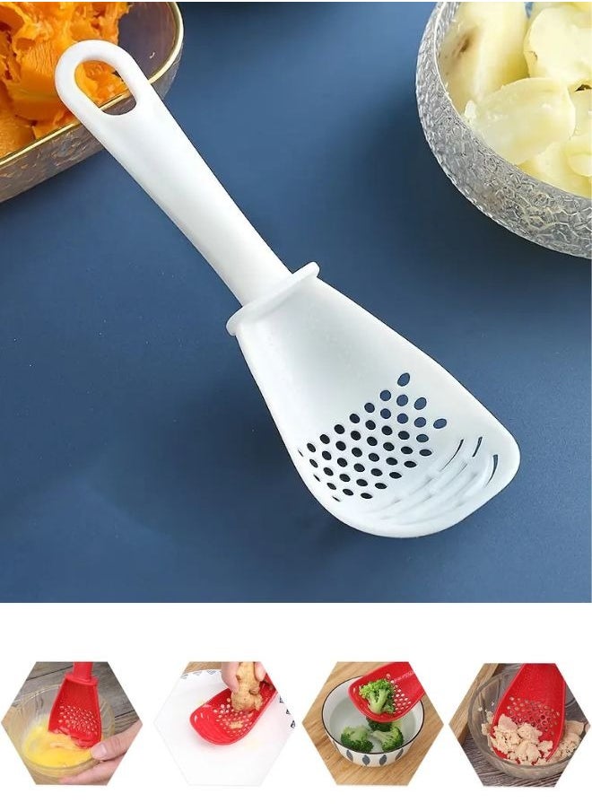 Generic Multifunctional Kitchen Spoon Used in Rooms for Mashing Filtering and Grating (White)  - Image 2