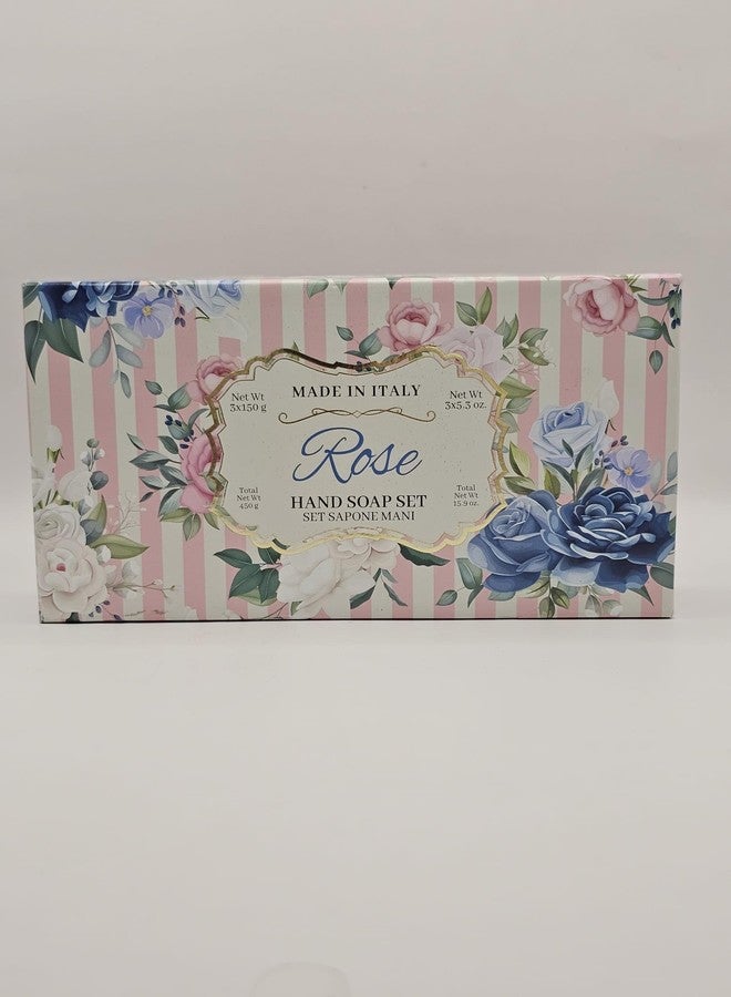 LA FLORENTINA Rose Hand Soap Set, Made in Italy, 5.3 Oz Bars, 3-Pack - Image 4