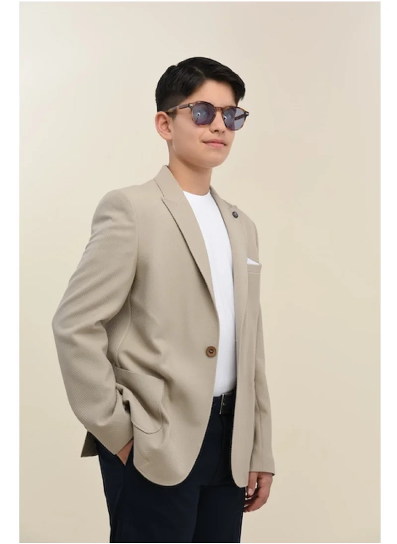 VIA BAMBINO Formal Boys Beige Suit 9091