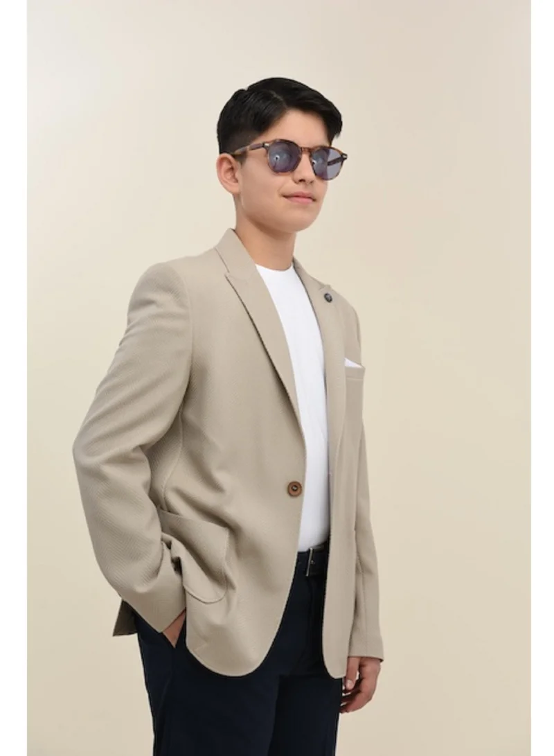 Via Bambino Formal Boys Beige Suit 9091