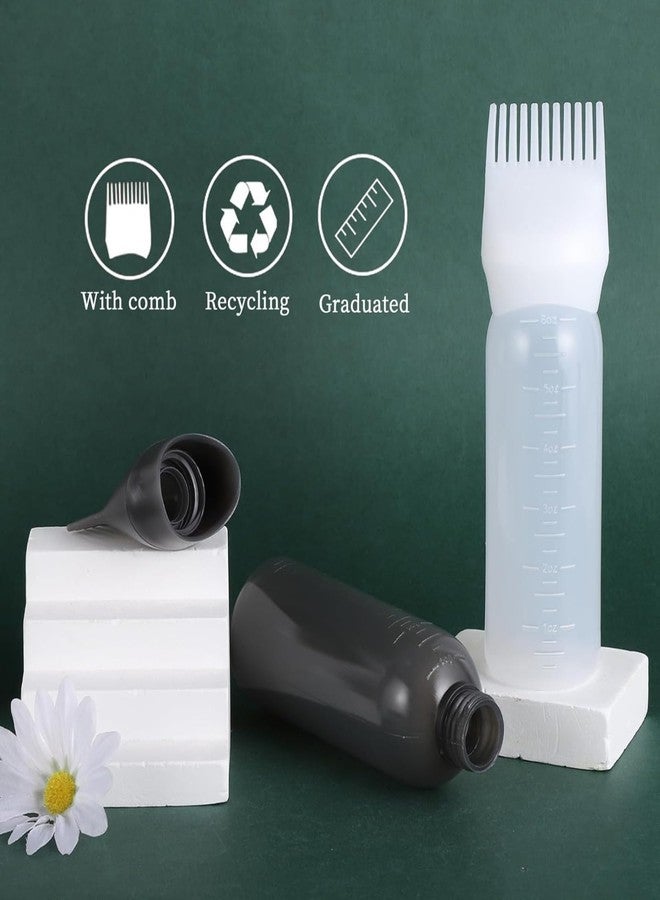 Ameedarshan Hair Oil Applicator Squeeze Bottle with Root Comb, 177 ml, Graduated Measurements, Flexible Plastic, multicolor, for Scalp Dye and Oil Application - Image 2