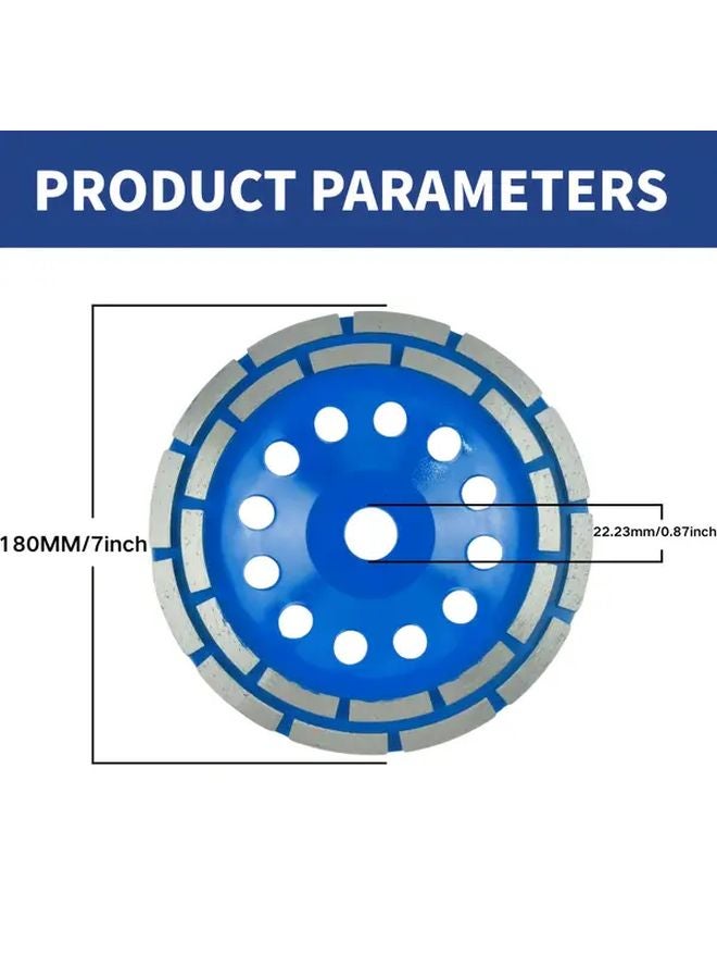 7 Inch Double Row Diamond Grinding Wheel For Concrete Cement Masonry Tile Marble Granite - Image 1