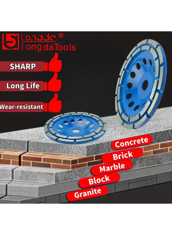 7 Inch Double Row Diamond Grinding Wheel For Concrete Cement Masonry Tile Marble Granite - Image 2