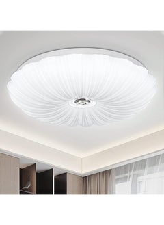 HUA QIANG WANG HUA QIANG WANG 3-Color Creative Shell LED Ceiling Lamp, Modern Round LED Flush Mount Ceiling Lights for Bedroom Living Room Dining Room Kitchen Island Hallway (40cm)  - Image 2