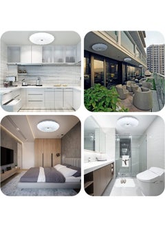 HUA QIANG WANG HUA QIANG WANG 3-Color Creative Shell LED Ceiling Lamp, Modern Round LED Flush Mount Ceiling Lights for Bedroom Living Room Dining Room Kitchen Island Hallway (40cm)  - Image 3