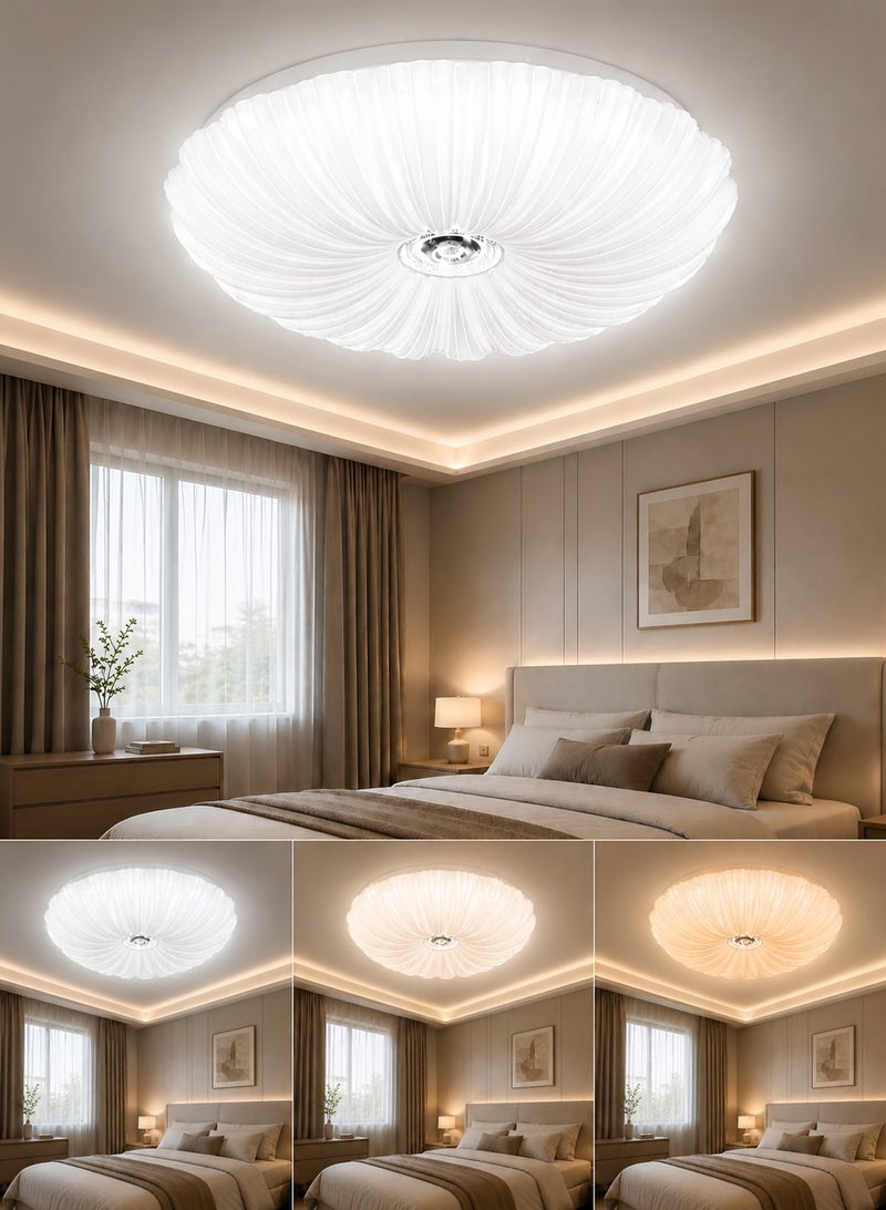 هواقينغ مصباح سقف LED مودرن 40 سم 60W بدون وميض – 3 ألوان إضاءة 3000K / 4000K / 6500K – إضاءة سقفية دائرية حديثة لغرفة النوم والصالة والمطبخ - Image 2