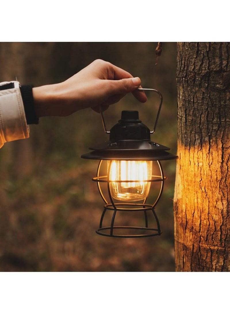 1Pcs Outdoor camping light retro convenient portable LED charging emergency light black - Image 5