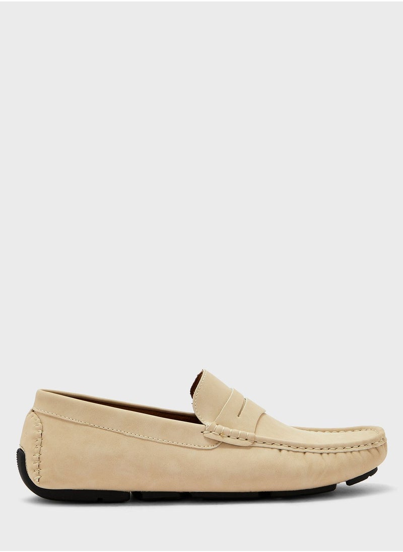 Robert Wood - Saddle Detail Textured Loafers - Image 1