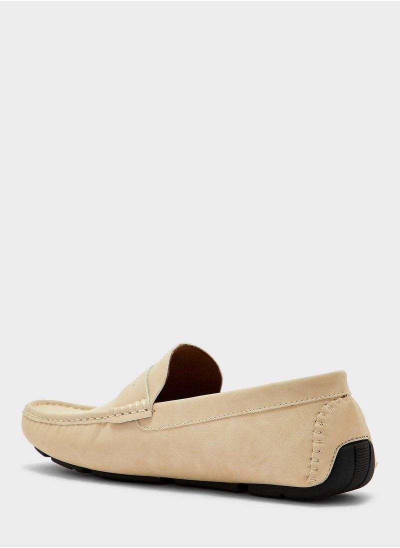 Robert Wood - Saddle Detail Textured Loafers - Image 1