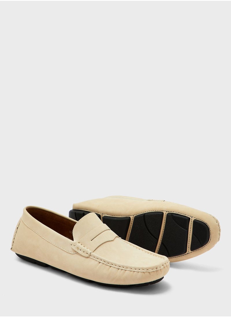 Robert Wood - Saddle Detail Textured Loafers - Image 1