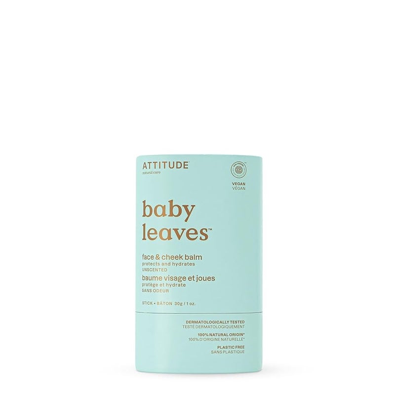 ATTITUDEPlasticFree Face and Cheek Balm Bar for Baby EWG Verified Dermatologically Tested Made with Naturally Derived Ingredients Vegan Unscented 1 Ounce - Image 1