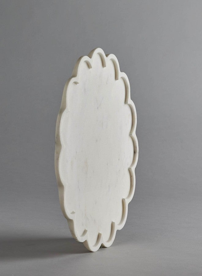 Stone Essential White Marble Blossom Platter - Starter Dish, Serving Platter, Fruit Plate, Tray, Centre Piece Décor Accent for Diwali, Festive and Corporate Gifting, White, Medium - Image 3