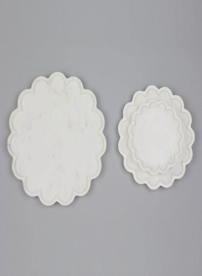 Stone Essential White Marble Blossom Platter - Starter Dish, Serving Platter, Fruit Plate, Tray, Centre Piece Décor Accent for Diwali, Festive and Corporate Gifting, White, Medium - Image 5