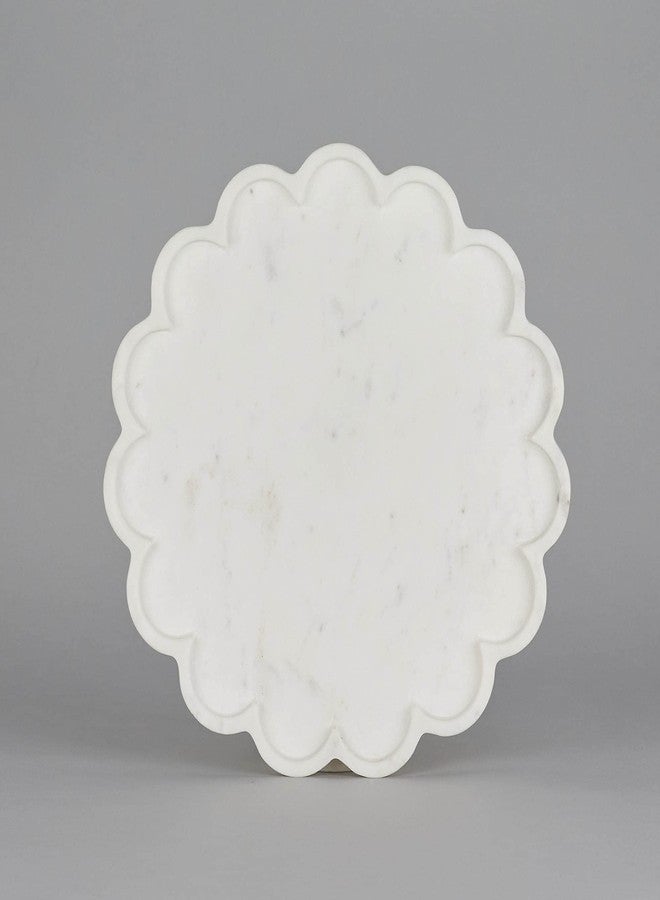 Stone Essential White Marble Blossom Platter - Starter Dish, Serving Platter, Fruit Plate, Tray, Centre Piece Décor Accent for Diwali, Festive and Corporate Gifting, White, Medium - Image 4