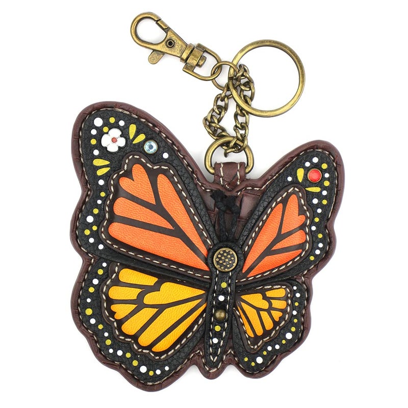 CHALA Garden Critter Collection Women's Decorative Key Fob/Coin Purse Accessory - Monarch Butterfly - Image 1