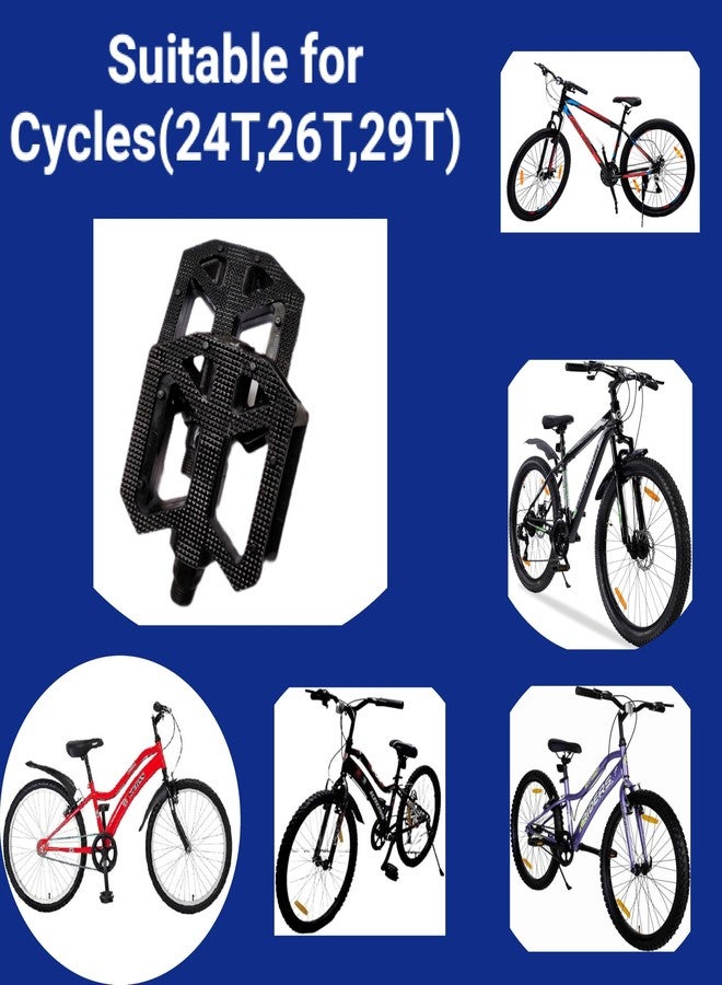 CYIDER Durable Black Pedal Pair for 24T,26T.29T Cycles | Sturdy & Anti-Slip | L & R Labeled Spindles - Image 4