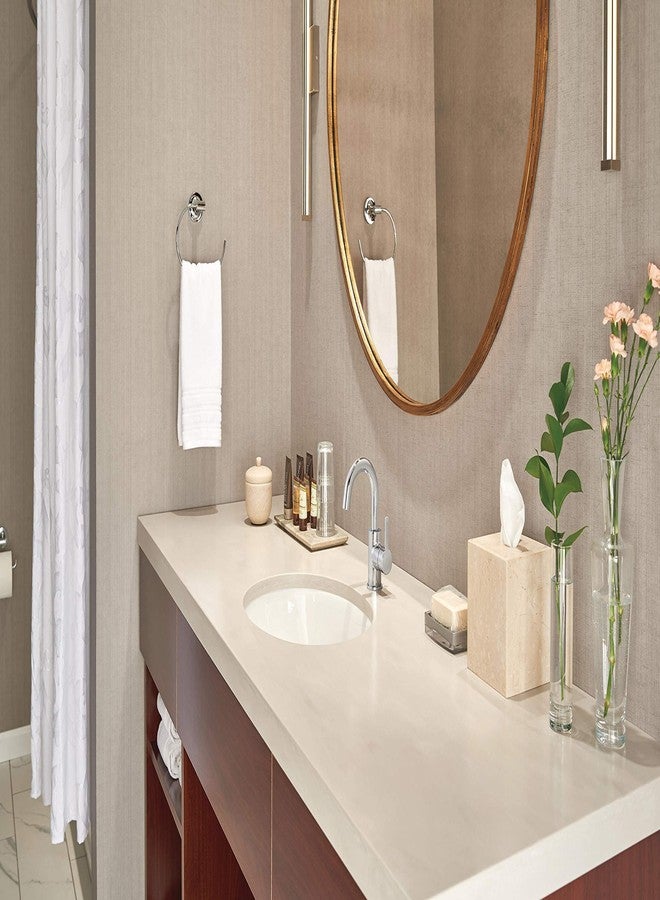 بيرليس صنبور حمام بيرلس بريسبت بفتحة واحدة، صنبور حمام بمقبض واحد، كروم، صنبور حوض حمام، مجموعة تصريف، كروم P191102LF - Image 5