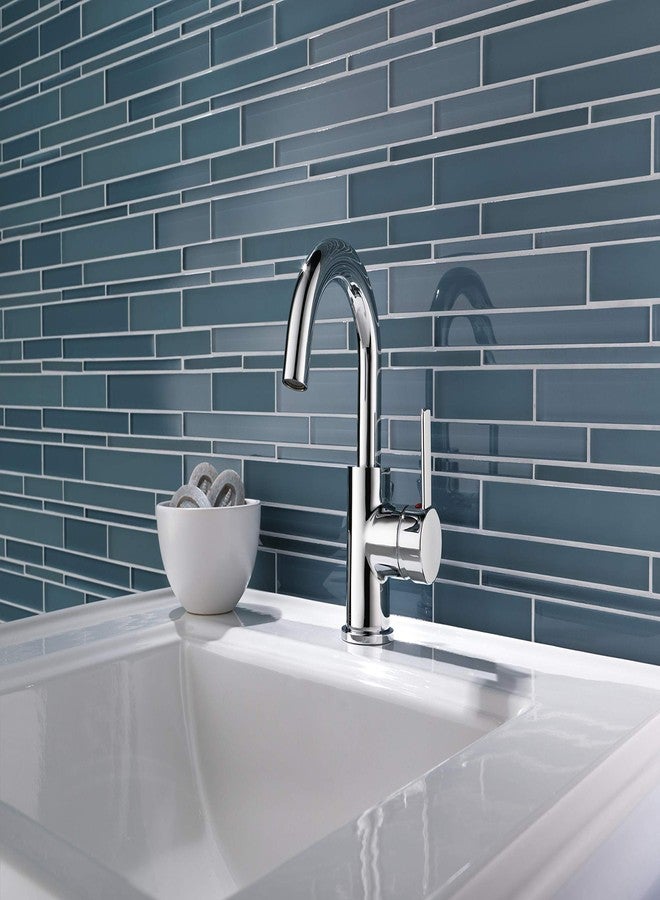 بيرليس صنبور حمام بيرلس بريسبت بفتحة واحدة، صنبور حمام بمقبض واحد، كروم، صنبور حوض حمام، مجموعة تصريف، كروم P191102LF - Image 2