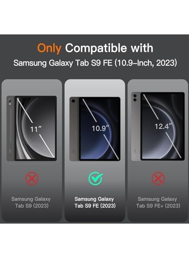 Jetech Case For Samsung Galaxy Tab S9 Fe 10.9 Inch With S Pen Holder PU Leather Business Folio Stand Protective Tablet Cover With Pocket And Straps Multi Angle Viewing Black - Image 2