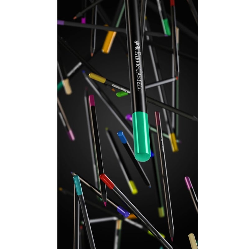 FABER-CASTELL أقلام فابر-كاستل الملونة - إصدار أسود، 50 قلم، خشب أسود ونواة لينة جداً، مجموعة أقلام ملونة للفنانين، مستلزمات فنية للمراهقين، البالغين، المبتدئين، والأطفال - Image 2