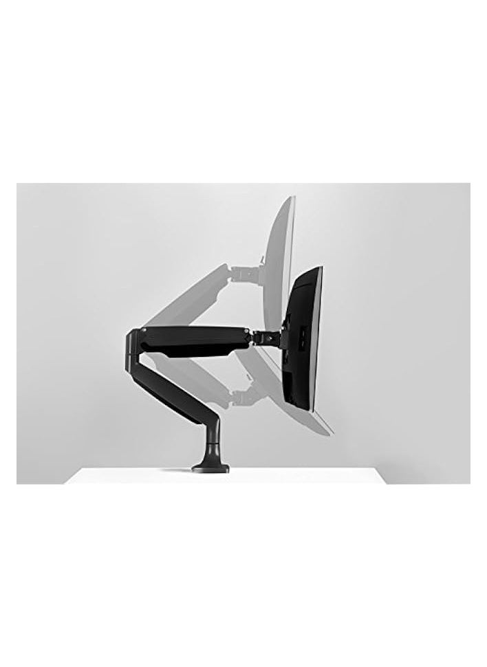 PROMASS - Single Monitor Arm Desk Mount | Gas Spring Monitor Arm | Full Motion Articulating Height Adjustable | Fits 21 22 23 24 27 30 32 Inch VESA Compatible Computer Screen | Clamp and Grommet Base - Image 1