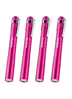 WORKPRO WORKPRO LED Pen Light, Aluminum Pen Flashlights, Pocket Flashlight with Clip for Inspection, Emergency, Everyday, 2AAA Batteries Include, Pink(4-Pack)  - Image 1