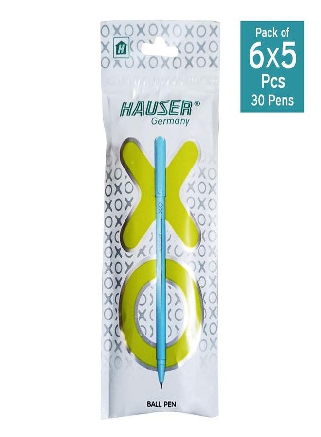 Hauser XO Ball Pen Pouch Pack | 0.6 mm Tip Size | Comfortable Grip With Smudge Free Writing | Smooth, Sturdy & Refillable Pen | Blue Ink, Pack of 30 Pens - Image 3