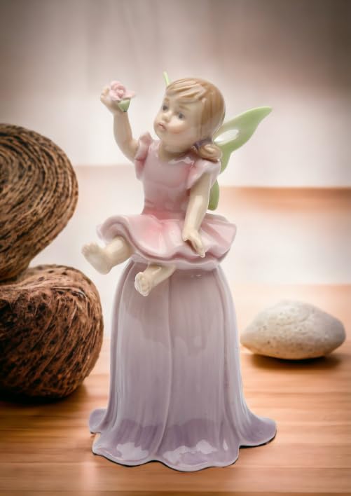 COSMOS StealStreet SS-CG-20820 Painted Sitting Little Fairy Girl on Purple Tulip Figurine,2 3/8" x 2 1/2" x 4 1/2" H - Image 2