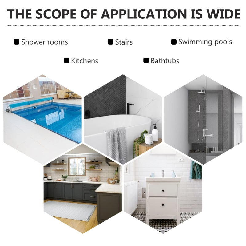 Ciieeo 60 Pcs PEVA Bathroom Non Slip Stickers Bathtub Decals Easy Apply - Image 4
