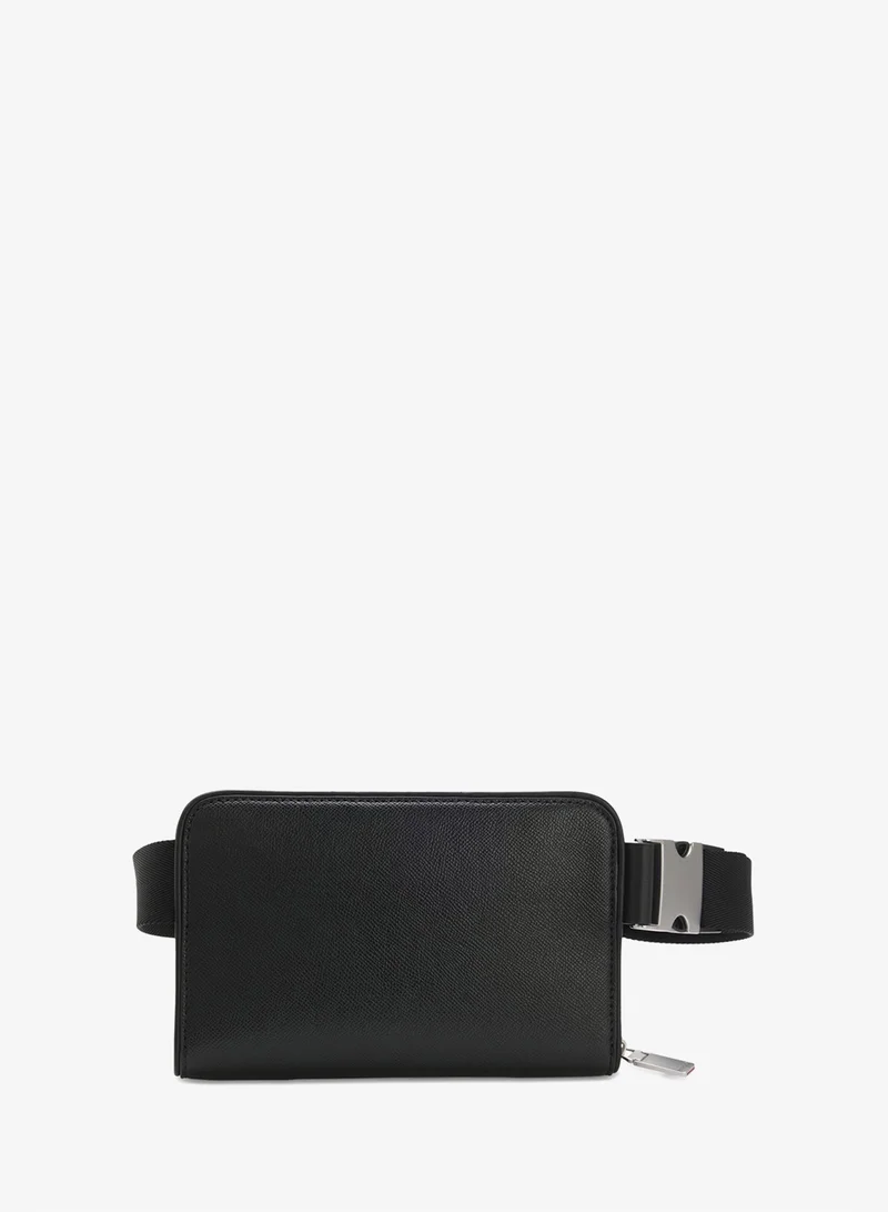 Hugo Crossbody bag with brushed silver hardware