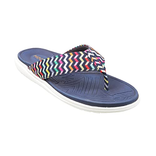 Mochi Women's Blue Fashion Comfy Thong Everyday Slipper UK/5 EU/38 (32-1763) - Image 2