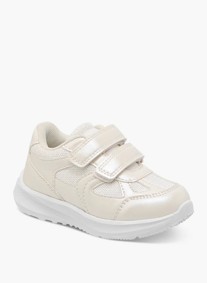 Barefeet Girls Panelled Sneakers with Hook and Loop Closure