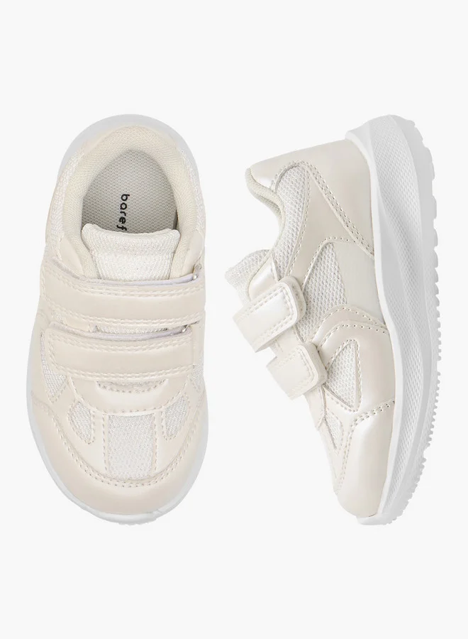 Barefeet Girls Panelled Sneakers with Hook and Loop Closure