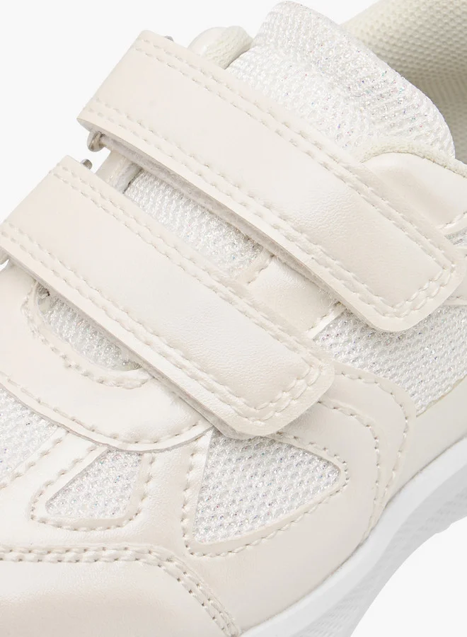 Barefeet Girls Panelled Sneakers with Hook and Loop Closure