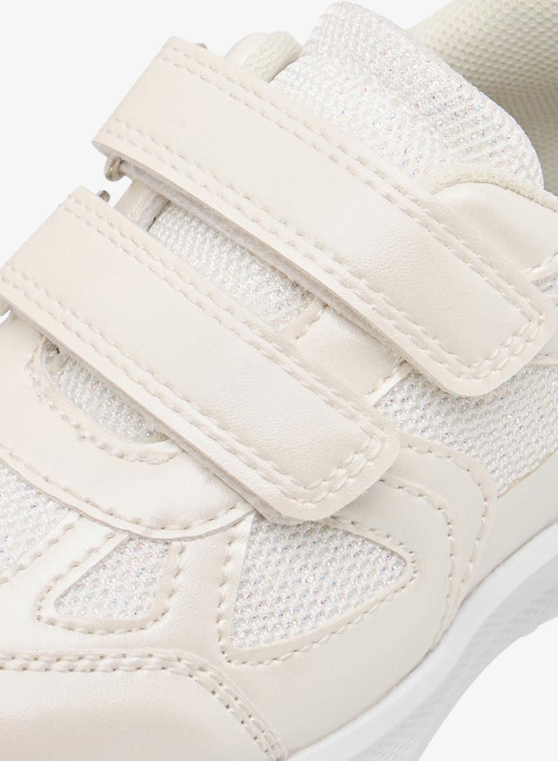 Barefeet Girls Panelled Sneakers with Hook and Loop Closure - Image 4