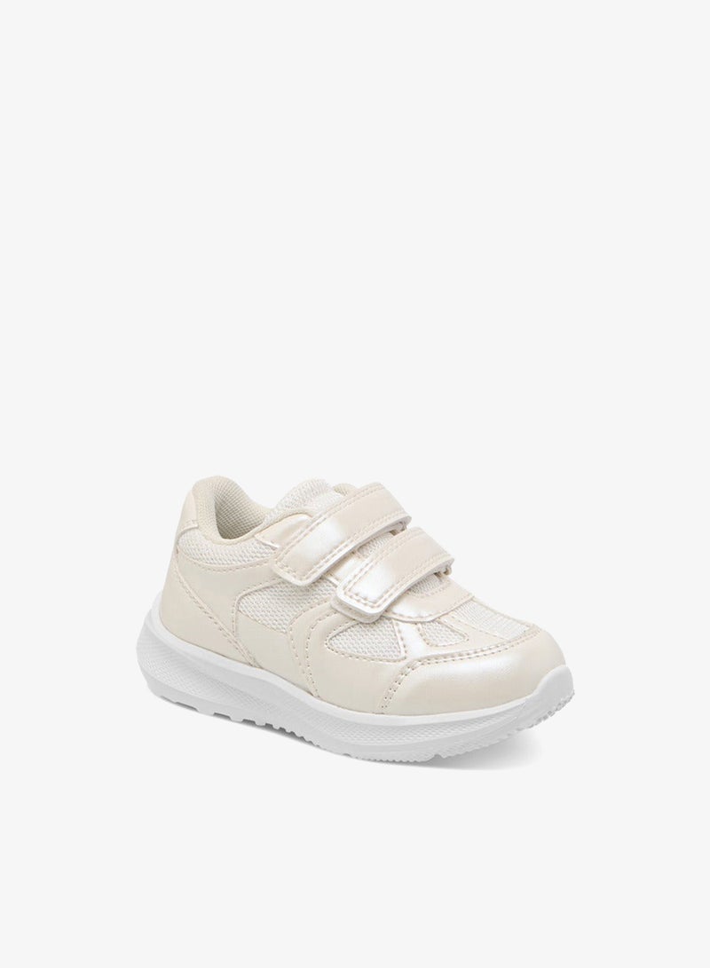 Barefeet Girls Panelled Sneakers with Hook and Loop Closure - Image 2