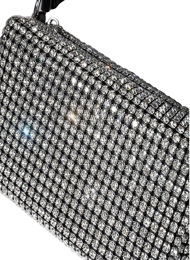 BBTT.ful Bling Bling Rhinestone Crystals Evening Clutch Handbags for Women Sparkling Wedding Prom Party Club Purses (silver) - Image 5