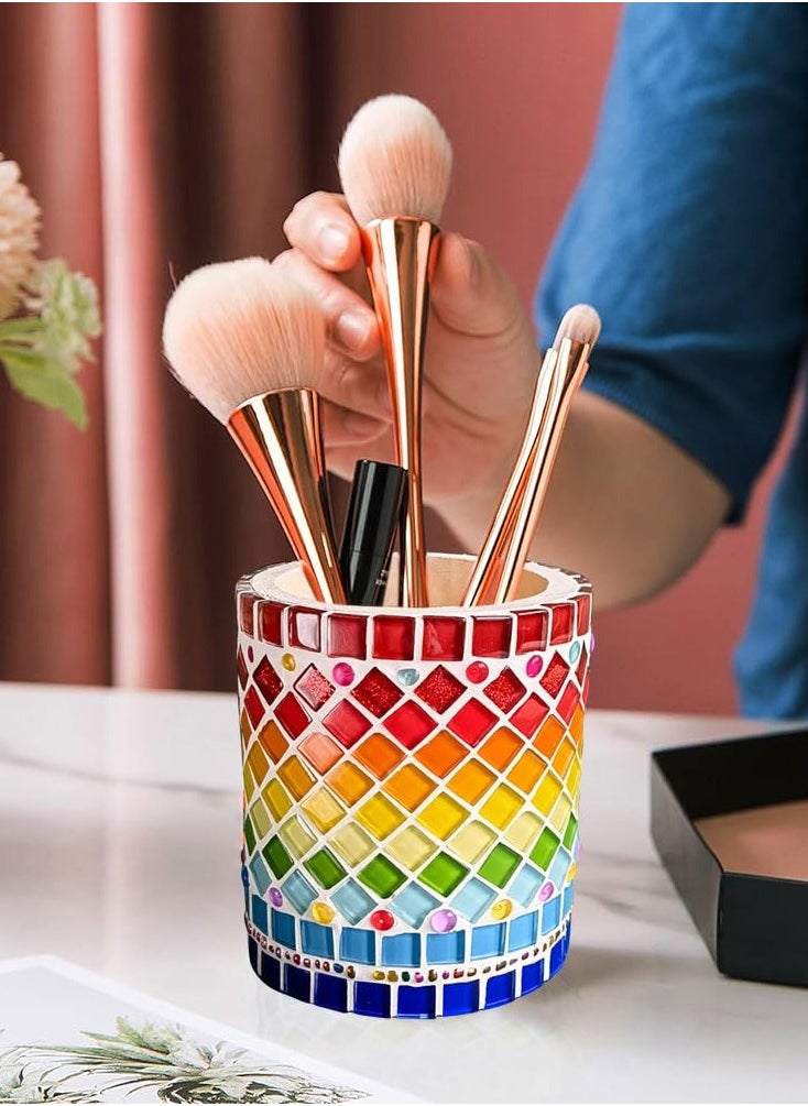 Mordely - DIY Glass Mosaic Tiles Pen Holder, DIY Makeup Brush Holder, DIY Mosaic Pen Holder Kit Materials Package, Handmade Gifts Home Decoration - Image 1