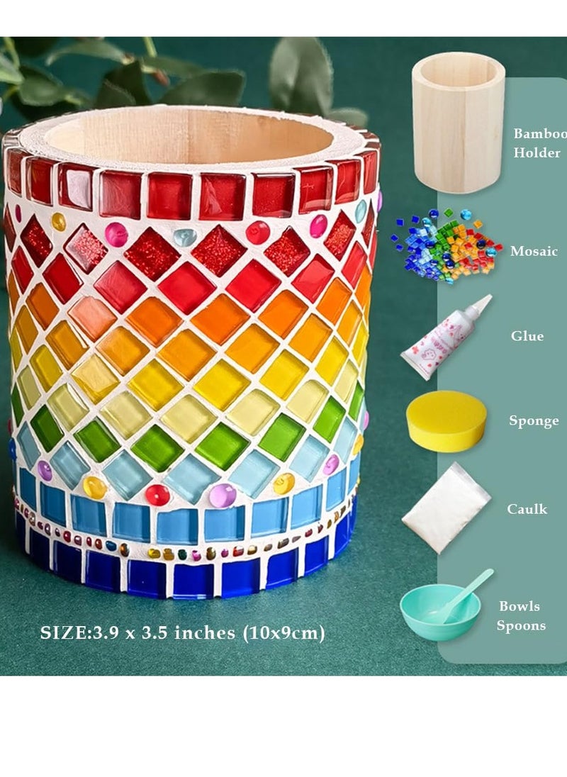 Mordely - DIY Glass Mosaic Tiles Pen Holder, DIY Makeup Brush Holder, DIY Mosaic Pen Holder Kit Materials Package, Handmade Gifts Home Decoration - Image 1