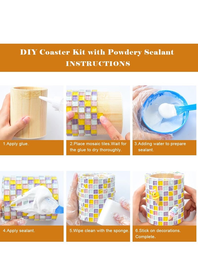 Mordely - DIY Glass Mosaic Tiles Pen Holder, DIY Makeup Brush Holder, DIY Mosaic Pen Holder Kit Materials Package, Handmade Gifts Home Decoration - Image 1
