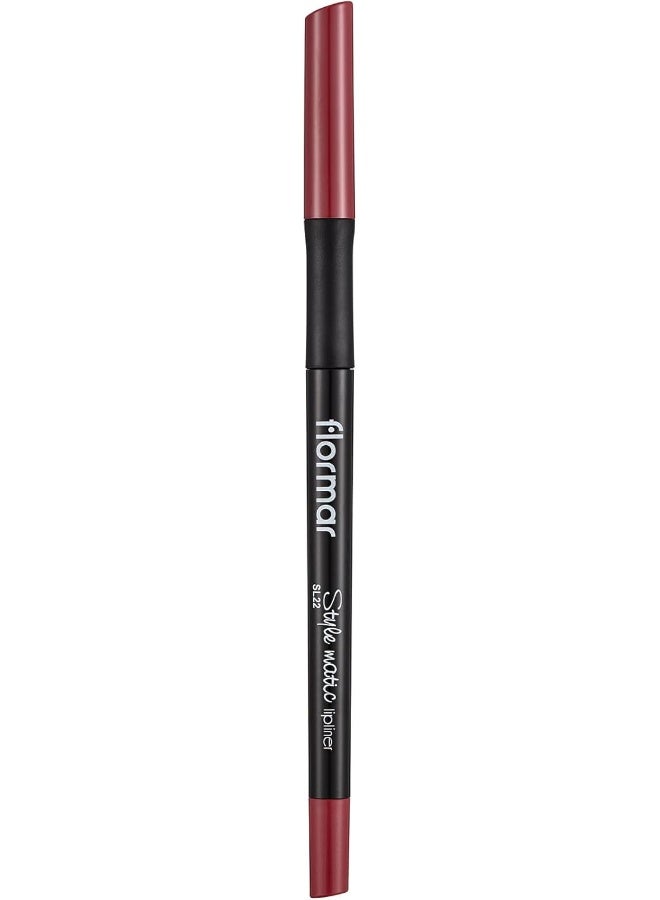 flormar Stylematic Matte Finish & Waterproof Lift Lip Pencil 22 Intense Rose - Image 3