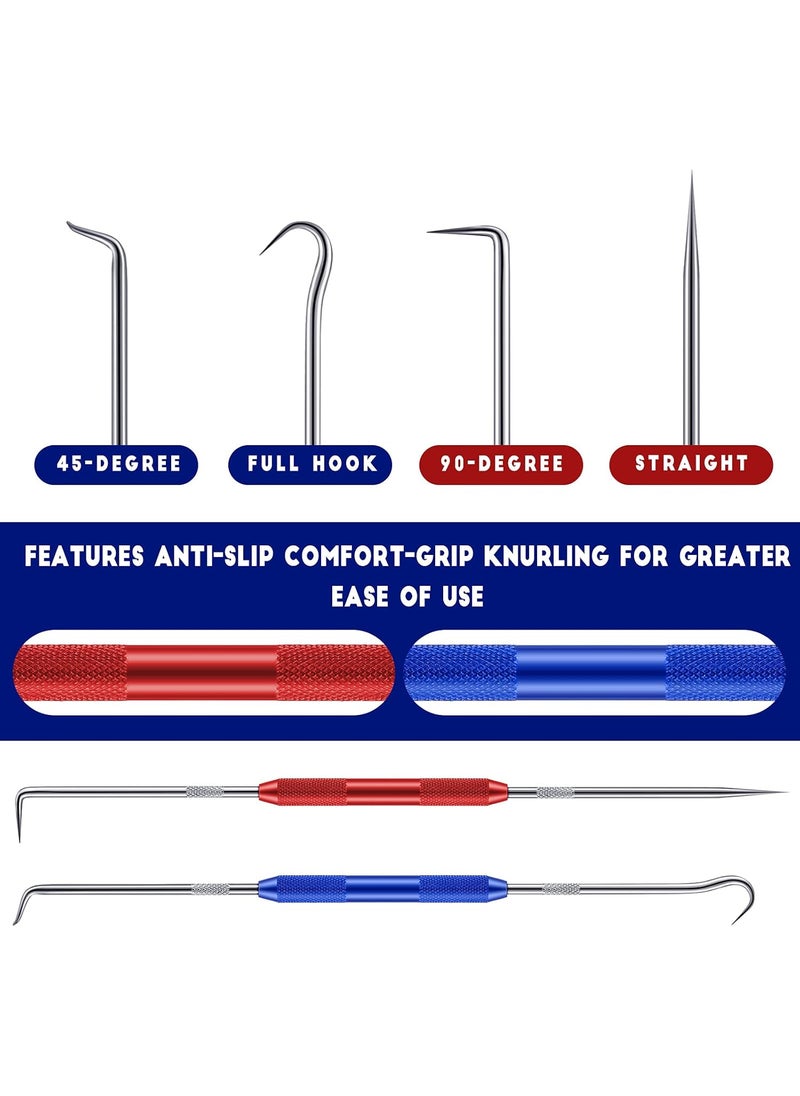 Zhehao Zhehao 4 Pcs Double Pointed Scriber 83 Inch Metal Scribe Tool Hook and Pick Tool Set Straight 45 Degree 90 Degree Tip Marking Tool for Machinists Technicians or Craftsmen  - Image 3